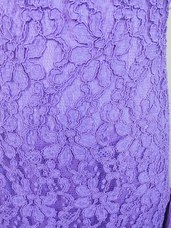 1960s Vintage Purple Lace Drop Waist Dress / 60s … - image 5