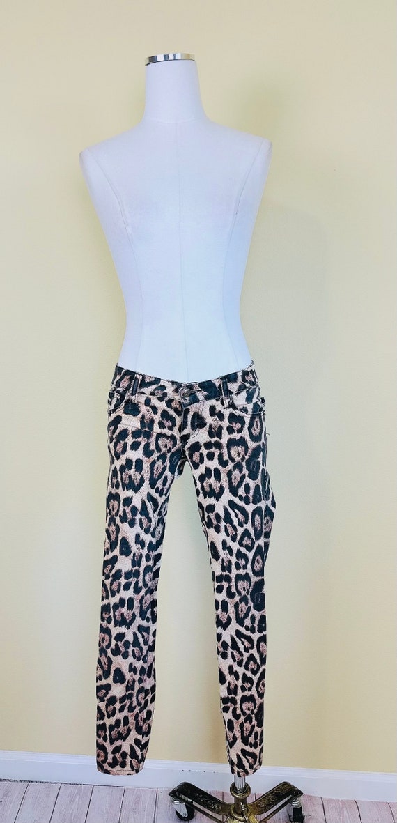 1990s Tripp NYC Leopard Print Low Rise Jeans / 90… - image 5