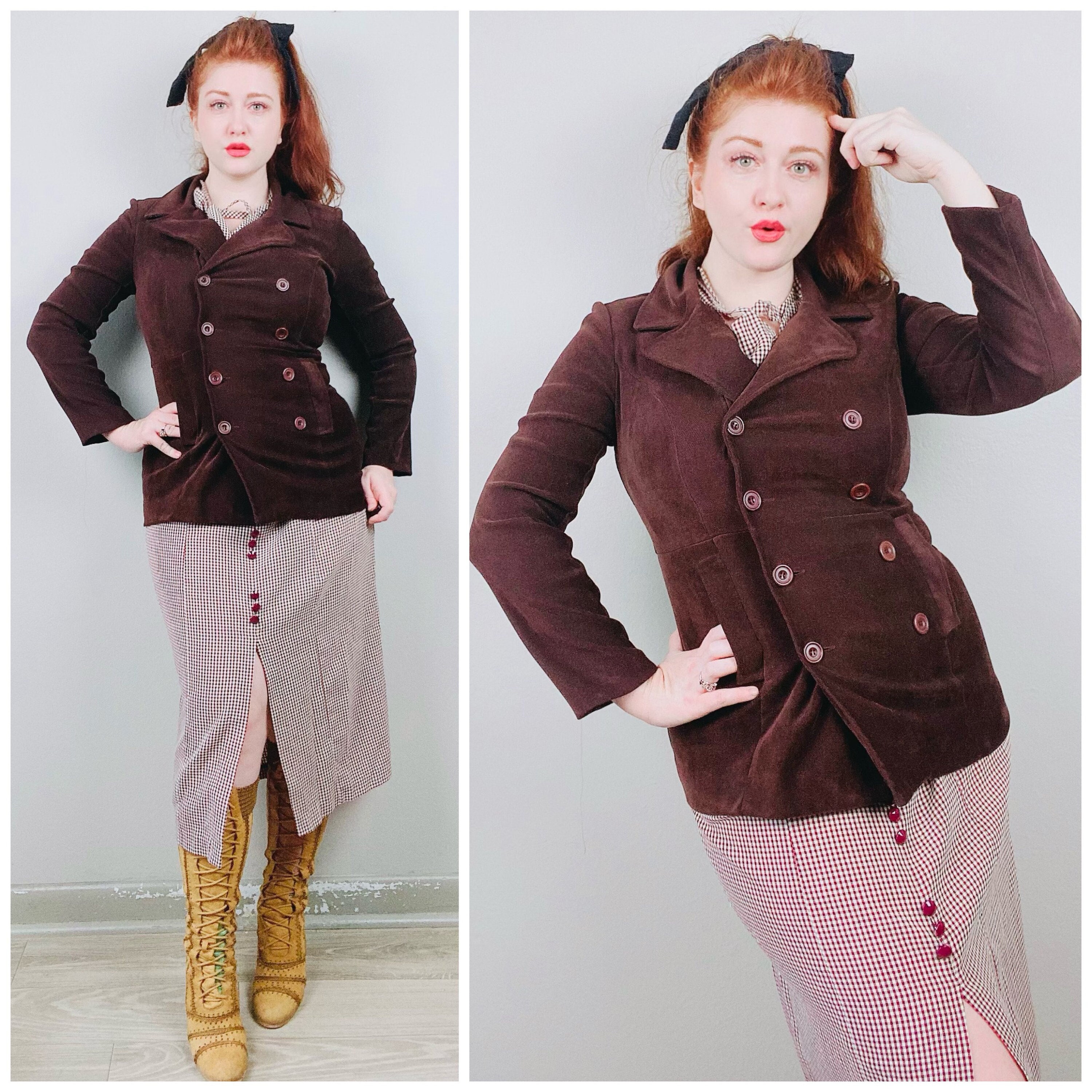 Hevo corduroy double-breasted coat - Neutrals