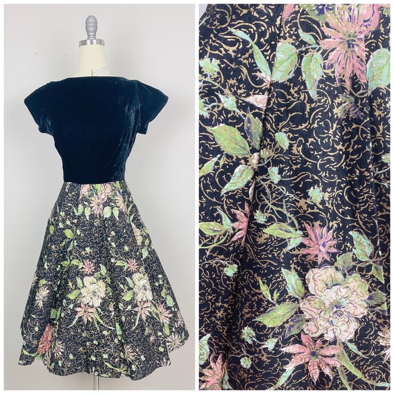 1950s Vintage Natural by Natlynn Black Velvet and