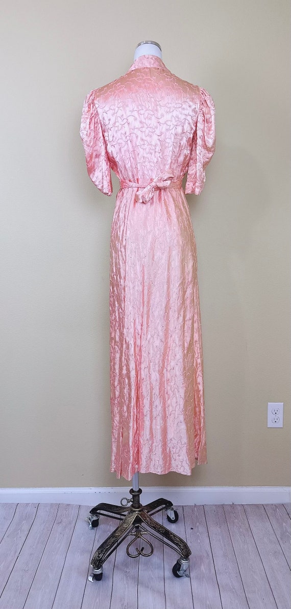 1930s Vintage Peach Pink Silk Dressing Gown / 30s… - image 3