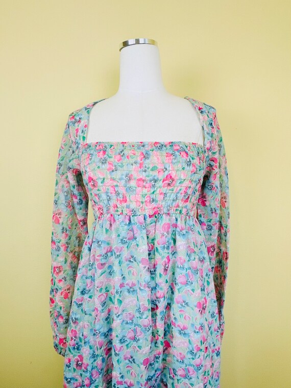 1970s Vintage Phase II Pansy Print Maxi Dress / 7… - image 5