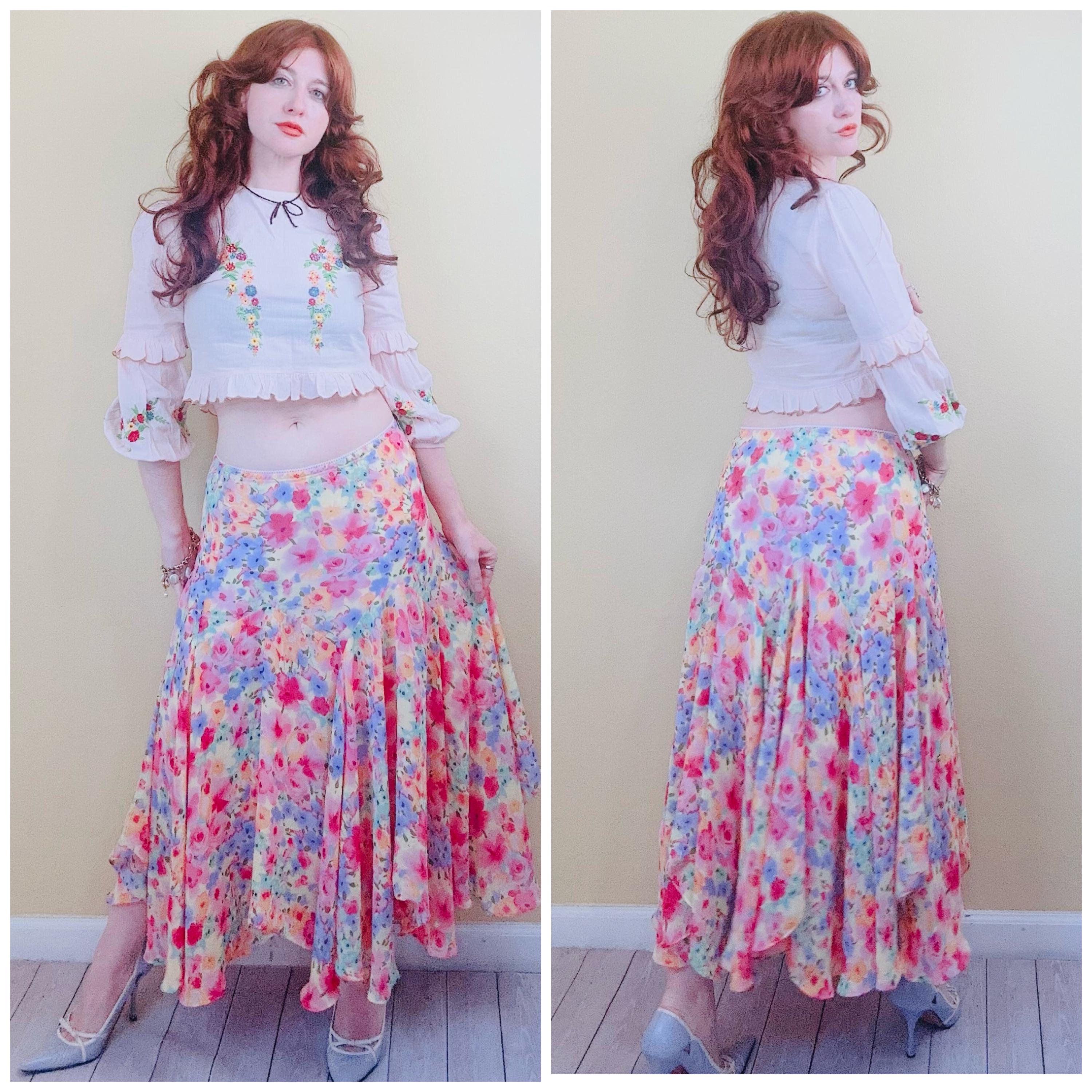 スカート YILON CHIFFON FAIRY SKIRT Elastic waist maxi swing summer chiffon skirt 5170 – Xiaolizi