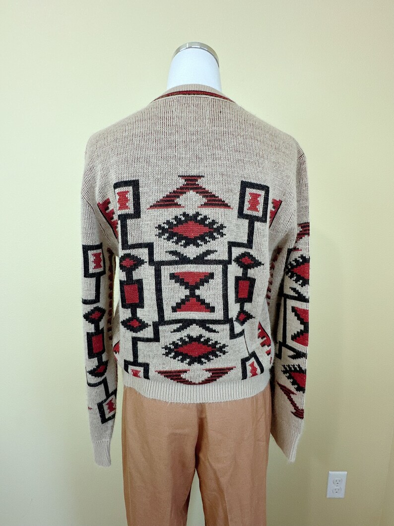 1970s Vintage Alpen-Cortina Brown Southwestern Sweater / 70s / Seventies Brown Knit Western Jumper / Large image 4