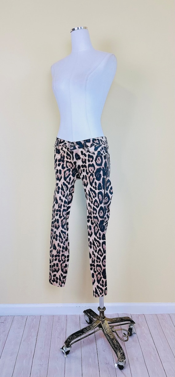 1990s Tripp NYC Leopard Print Low Rise Jeans / 90… - image 3