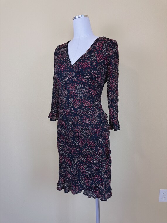 1990s Vintage Alyn Paige Crinkle Wrap Dress / 90s… - image 3