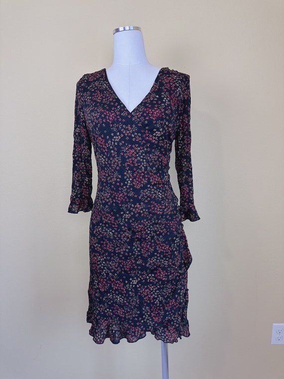 1990s Vintage Alyn Paige Crinkle Wrap Dress / 90s… - image 2