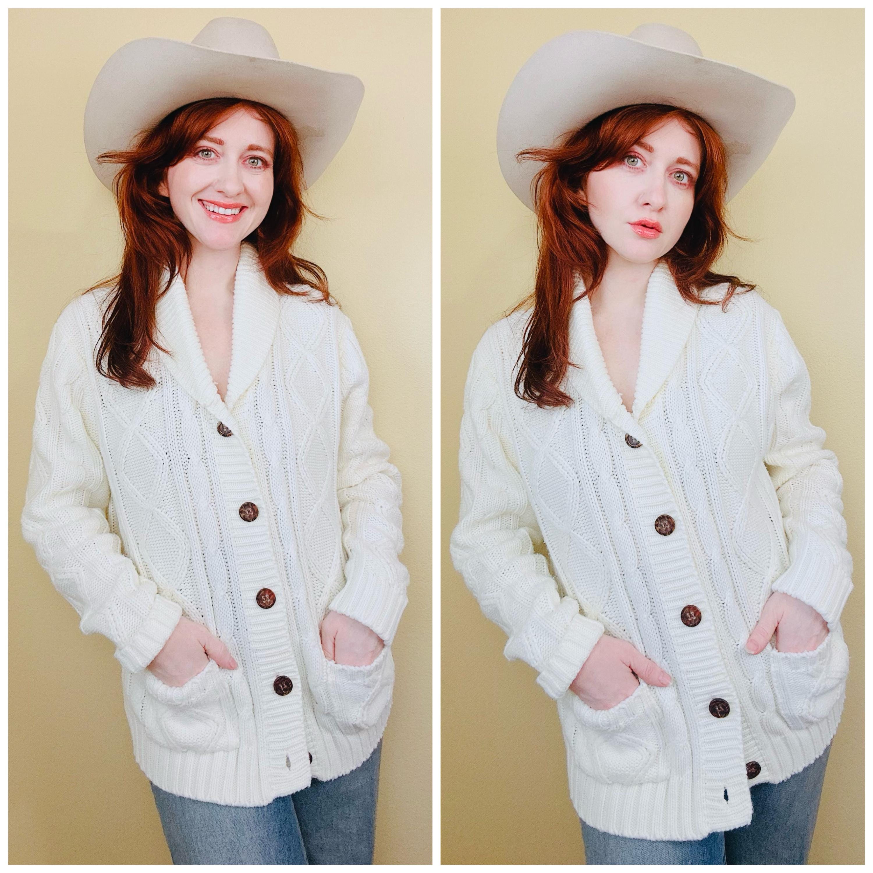 70s Acrylic Cardigan - Etsy