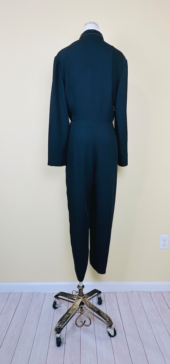 1990s Vintage Liz Claiborne Crepe Jumpsuit / 90s … - image 4