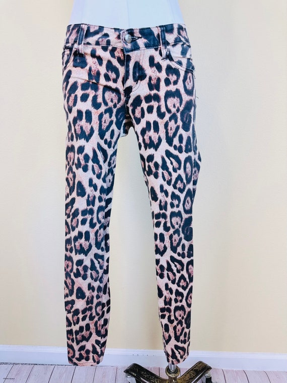 1990s Tripp NYC Leopard Print Low Rise Jeans / 90… - image 2