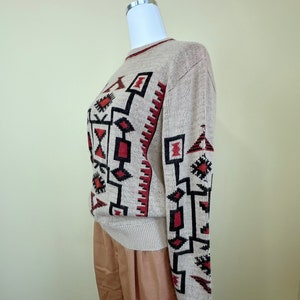 1970s Vintage Alpen-Cortina Brown Southwestern Sweater / 70s / Seventies Brown Knit Western Jumper / Large image 5