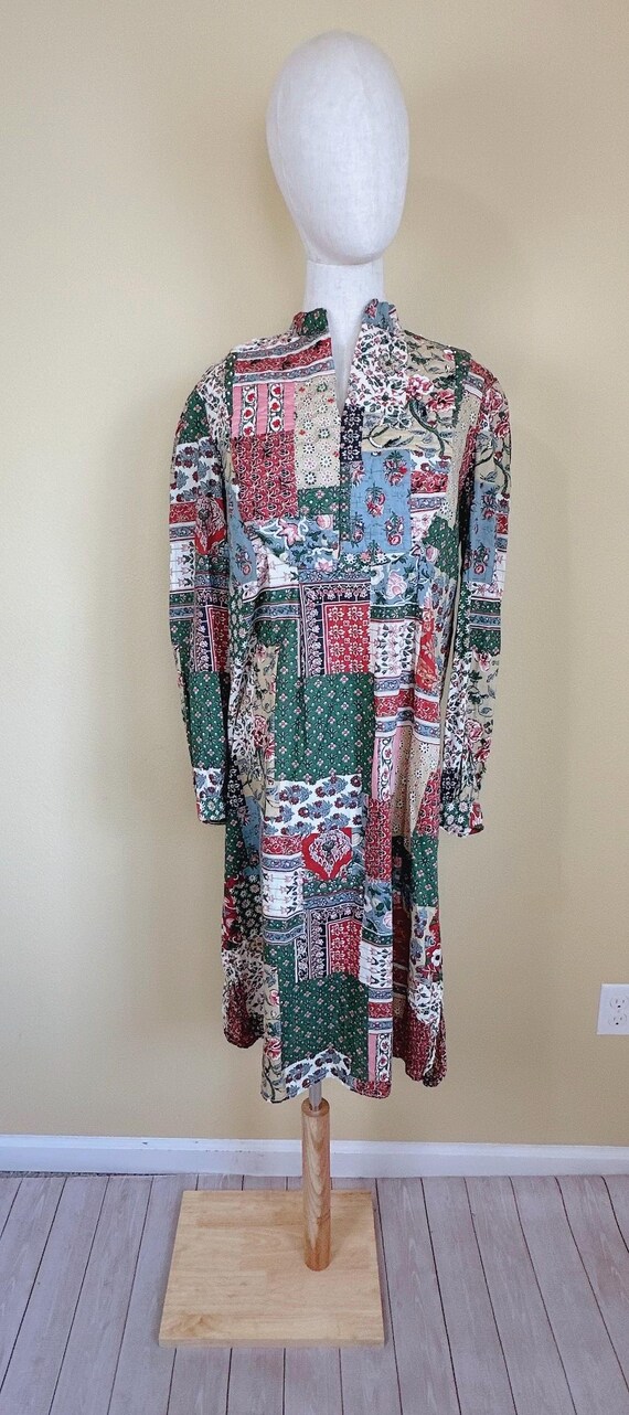 Vintage 1970’s All Over Denim Patchwork Print Shirt main image 1