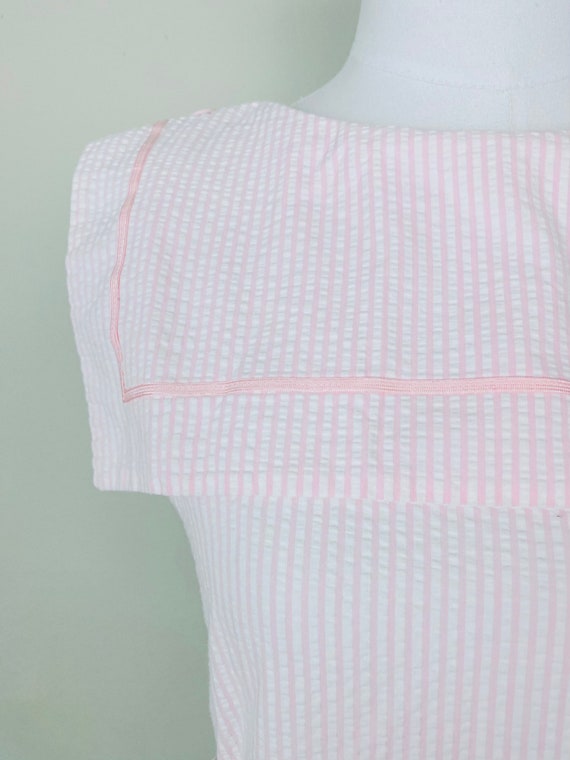 1980s Vintage Cotton Pink and White Striped Nauti… - image 5