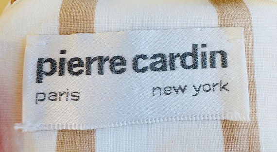 1980s Vintage Khaki and White Striped Pierre Card… - image 7