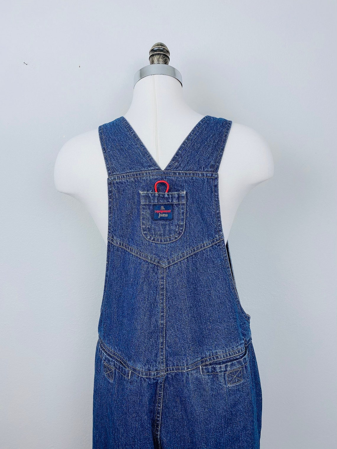 1990s Vintage Blue Denim Overalls / 90s / Nineties Jean red | Etsy