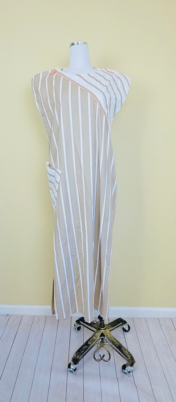 1980s Vintage Khaki and White Striped Pierre Card… - image 2