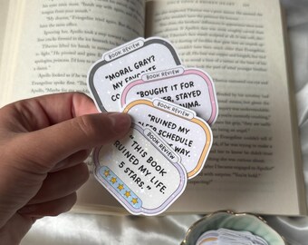 Five Star Book Reviews Bundle | Waterproof Shimmer Stickers for Kindle/Laptop/Water Bottle | Bookish Booktok