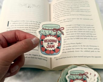Reading is my jam shimmer waterproof sticker for kindle/water bottle/laptop/car | Booktok bookish