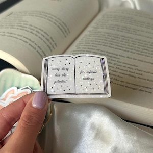 Once Upon a Broken Heart Every Story has the Potential for Infinite Endings Book Sticker | Waterproof Shimmer Kindle/Laptop/Water Bottle