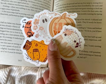 Cozy Fall Reader Waterproof Sticker Bundle | Kindle/Water Bottle/Laptop Waterproof Vinyl Stickers