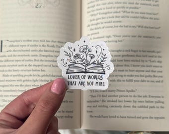 Lover of Worlds that are not Mine Shimmer Kindle Sticker | Booktok Bookish | Laptop Water Bottle Kindle Sticker