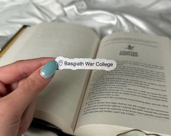 Basgiath War College Location Pin Shimmer Waterproof Sticker for kindle/water bottle/laptop | Fourth Wing Iron Flame Onyx Storm