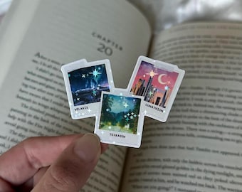 Velaris, Terrasen, Lunathion Polaroid Photo Waterproof Shimmer Sticker | Kindle/Laptop/Water Bottle Sticker | ACOTAR Sarah J Maas
