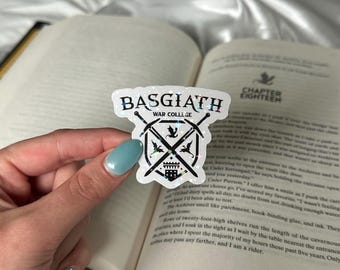 Sticker imperméable scintillant Basgiath War College pour kindle/bouteille d'eau/ordinateur portable | Fourth Wing Iron Flame Onyx Storm Rabecca Yarros
