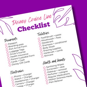 DCL Cruise Line Packing List