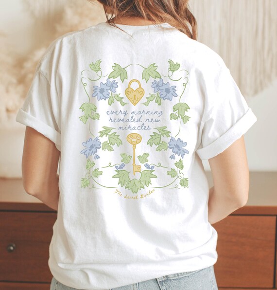 Literature Shirt, Preppy stuff, Granola Girl Aesthetic, Clean Girl Aesthetic, Naturecore, Granola Girl Clothing, Secret Garden, Organic tee