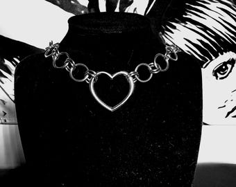 The herte choker- stainless steal choker necklace