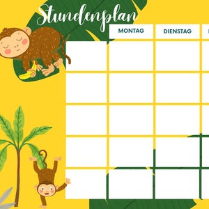Timetable monkeys / template timetable digital for download