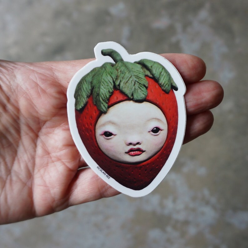 Strawberry Friend Sticker Art by Calan Ree image 3