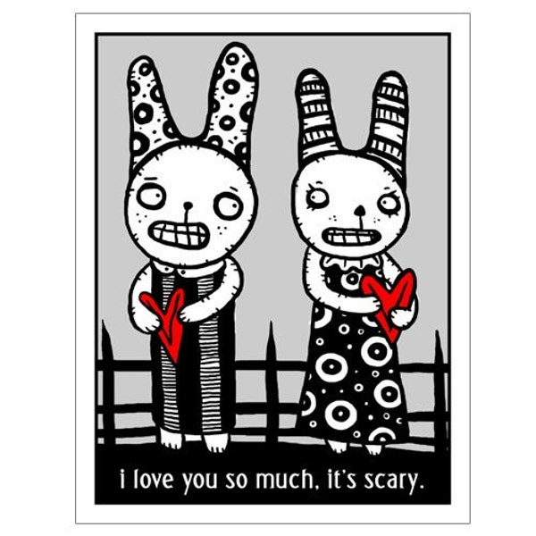 It's Scary -  GingerDead Goth / Alternative Greeting Card w/ Envelope - Strange Humor