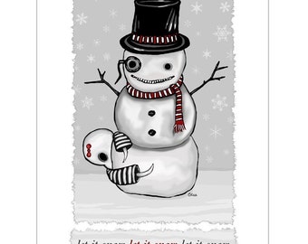 Ennui - Let it Snow Card w/ envelope- GingerDead Goth Greeting Cards - Gothic Christmas -