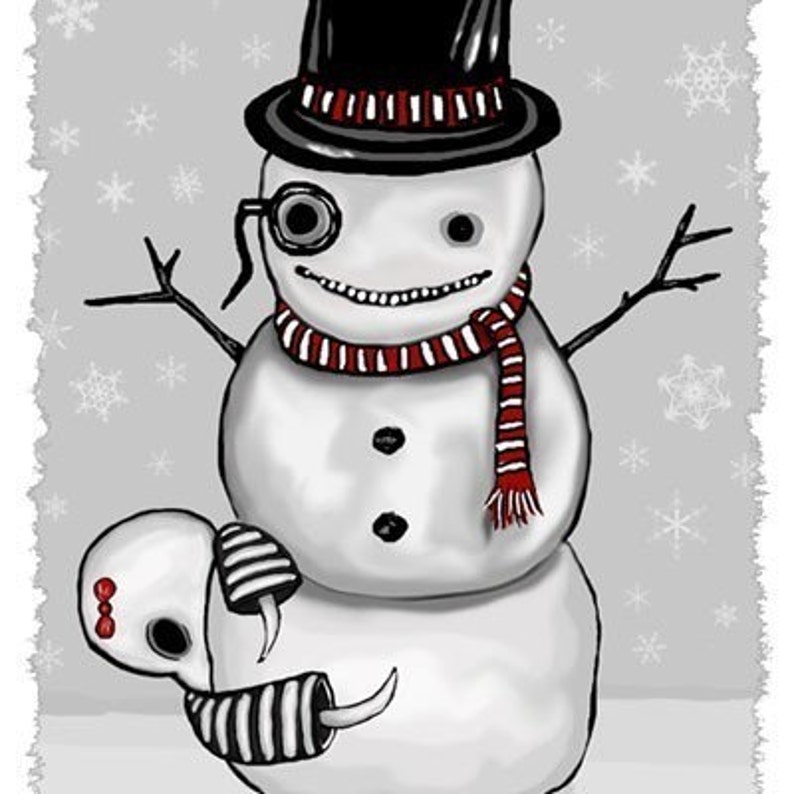 Ennui Let it Snow Card w/ envelope GingerDead Goth Greeting Cards Gothic Christmas image 2