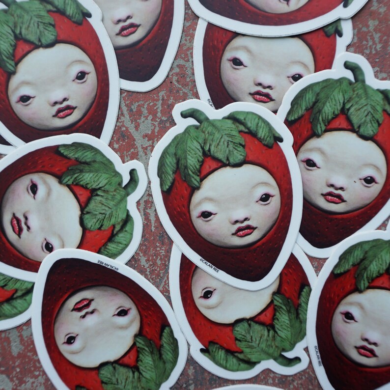 Strawberry Friend Sticker Art by Calan Ree image 2