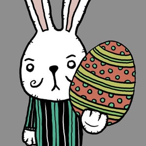 Funny Easter Egg / Easter Bunny Humor GingerDead Goth / Alt Greeting Single Card w/ Envelope image 2