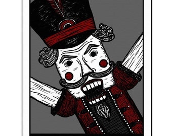 Nutcracker - GingerDead Goth / Alt Greeting Card w/ Envelope - Christmas / Holiday