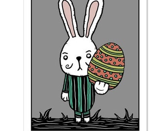 Funny Easter Egg / Easter Bunny Humor - GingerDead Goth / Alt Greeting - Single Card  w/ Envelope