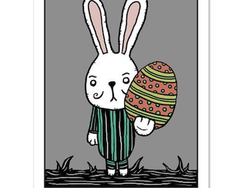 Funny Easter Egg / Easter Bunny Humor - GingerDead Goth / Alt Greeting - Single Card  w/ Envelope