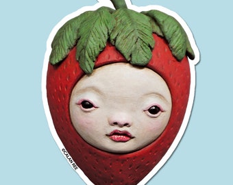 Strawberry Friend - Sticker Art by Calan Ree