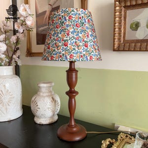 Nightstand Lights,Wood Table Lamp Fabric,Bedroom Living Room Kitchen,Pleated Shade 110-240V,Retro Rustic Cozy Decorative Japandi,Home Decor