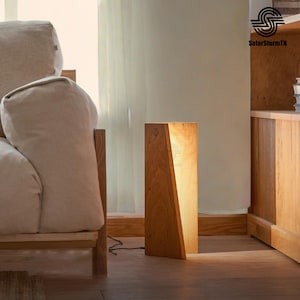 Wooden Floor Lamp,Wood Oak Light,Floor Lampshade,Handmade Natural Wooden Lamp,Wooden Floor Lamp,Corner Room Lighting,Unique woodenfloor lamp