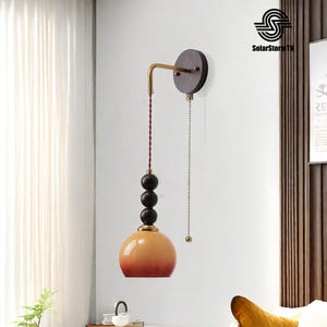 Paar enkele wandkandelaars, badkamerlamp wandlamp, wandlampen uit het midden van de eeuw, vintage wandkandelaars, retro crème, koperkleurige wandlamp