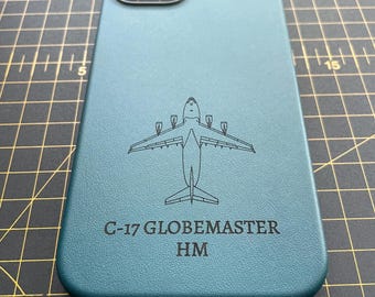 Personalisierte C-17 Globemaster Leder Handytasche