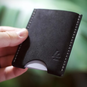 Super Mini Card Holder, Minimalist Wallet, Full Grain Leather Wallet, Vegetable Tanned Leather Wallet, Mens Wallet, Handmade Wallet