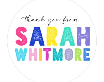 personalized happy birthday stickers watercolor rainbow etsy