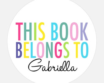 This book belongs to, Book Plate Stickers, Personalized stickers, Baby shower gift, Rainbow stickers, gift tags, this book belongs to