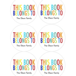 This book belongs to, Book Plate Stickers, Personalized stickers, Baby shower gift, Rainbow stickers, gift tags, this book belongs to image 4